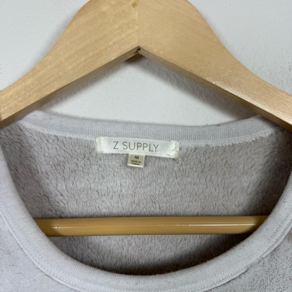 Z Supply Women’s Frosted Plush Star Long Sleeve Top Grey Size M - Picture 7 of 12